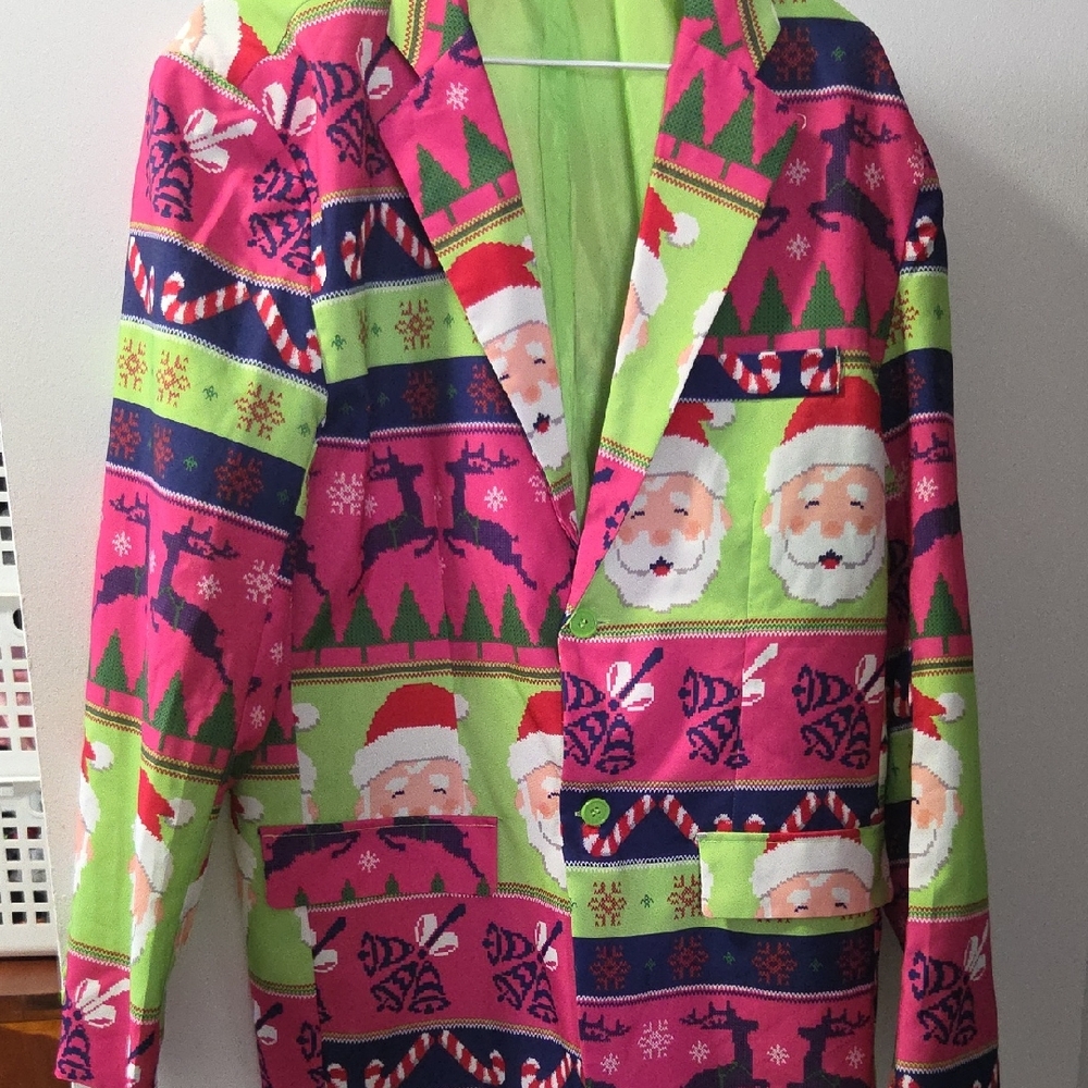 Holiday Time Pink and Green Blazer - Picture 1 of 2